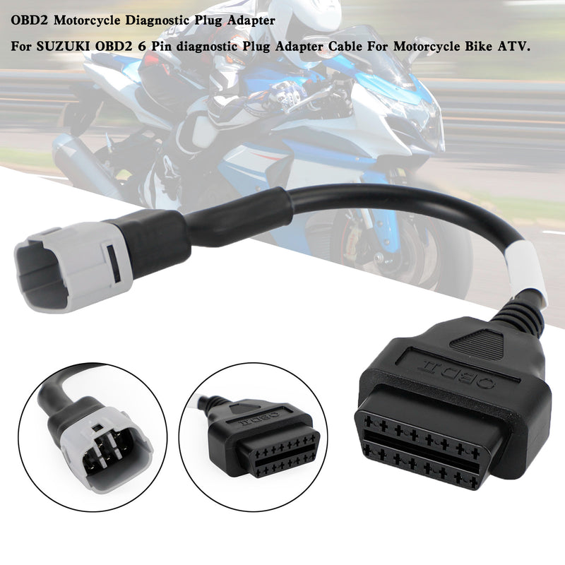 OBD2 6-poliger Diagnosestecker-Adapter für SUZUKI-Motorrad-Roller-ATV-Kabel