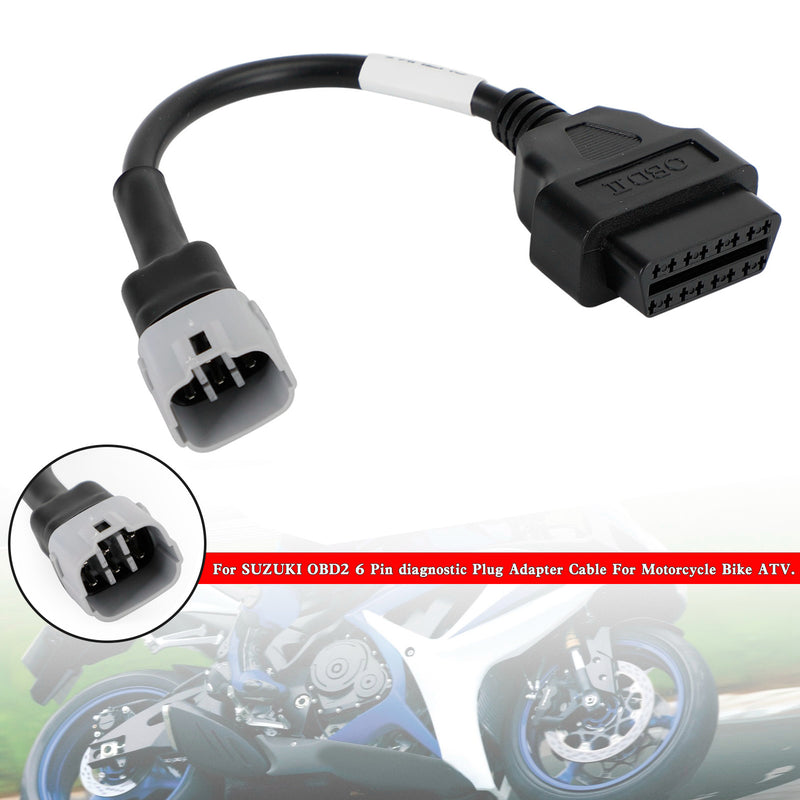 OBD2 6-poliger Diagnosestecker-Adapter für SUZUKI-Motorrad-Roller-ATV-Kabel