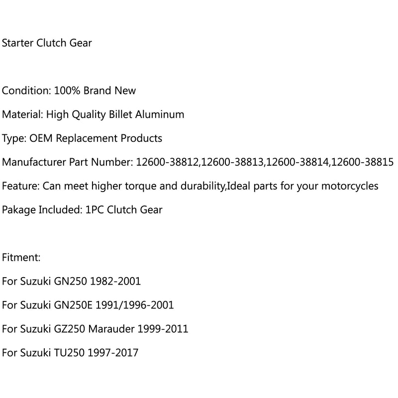 Rolamento de avanço da embreagem de partida para Suzuki GN250 82-2001 GN250E 1991 GZ250 TU250 genérico