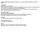 NOVÝ KARBURÁTOR Carb Rebuild Kit Oprava pro Honda TRX350 Rancher 350 2004-2006 Generic