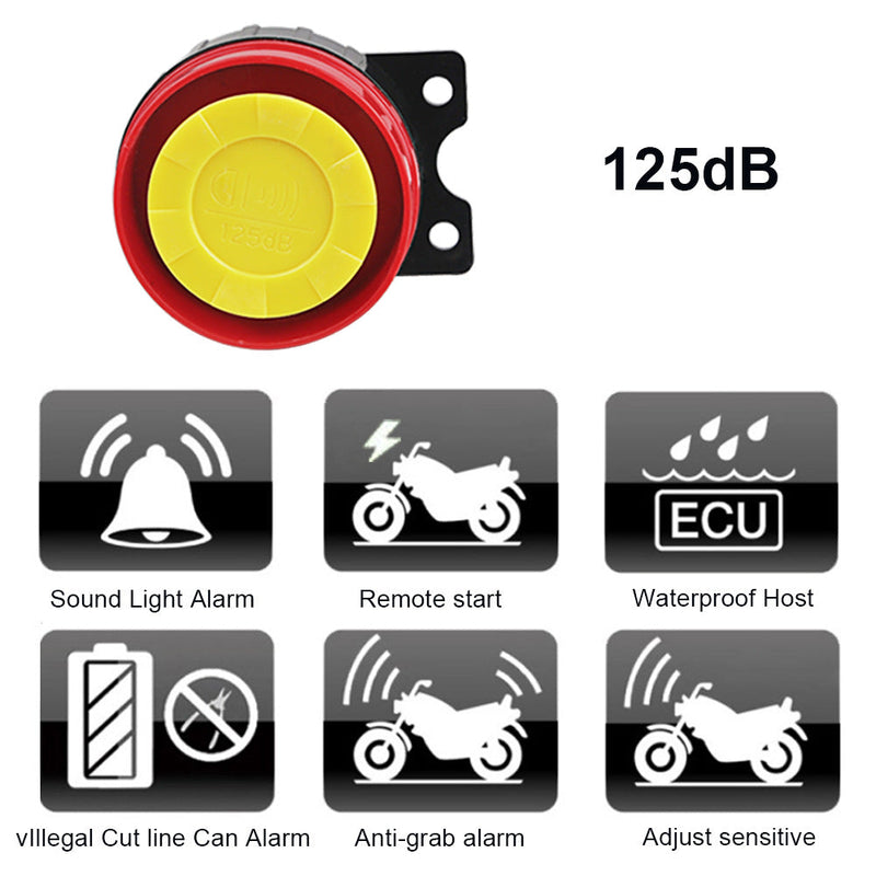 Sistema de alarma de seguridad antirrobo para motocicleta, Scooter, arranque del motor con Control remoto