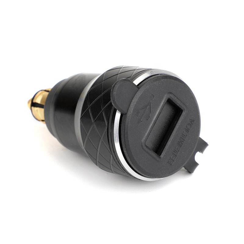 Motorrad Dual USB -Ladegerät DIN Sockel Voltmeter für BMW Motorrad EU Stecker