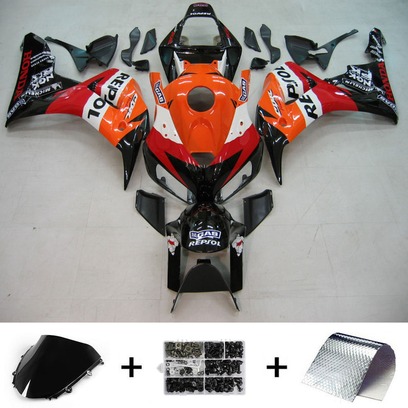 För CBR1000RR 2006-2007 Body Panel Orange ABS formsprutad plastsats Generic