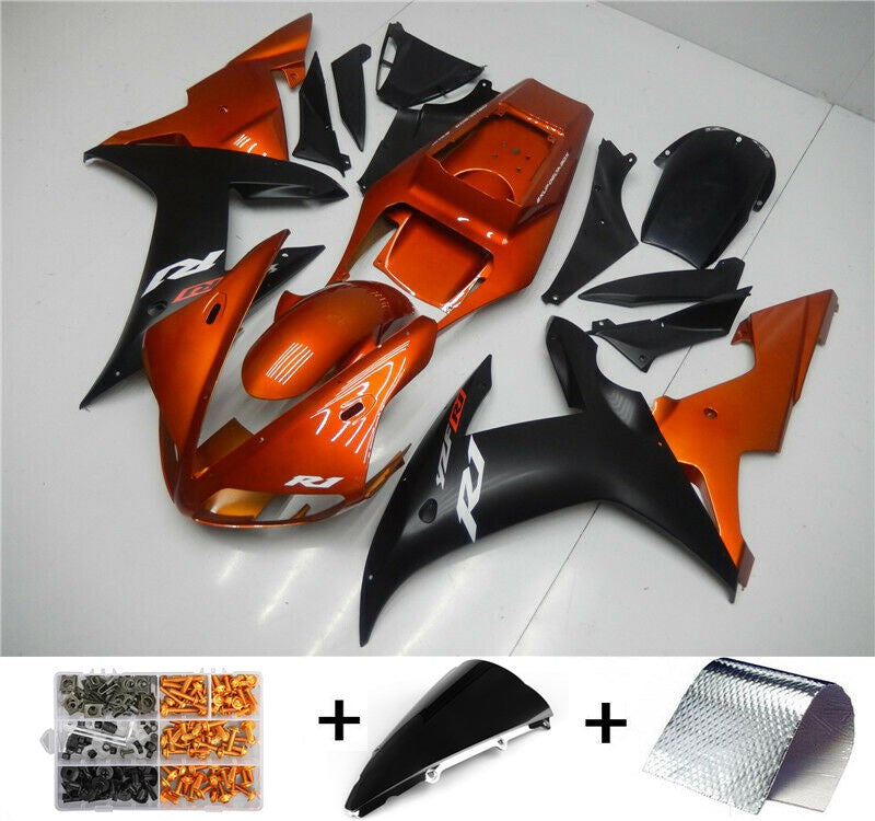 ABS Injection Plastic Kit Fairing Fit Yamaha YZF R1 2002-2003 Orange