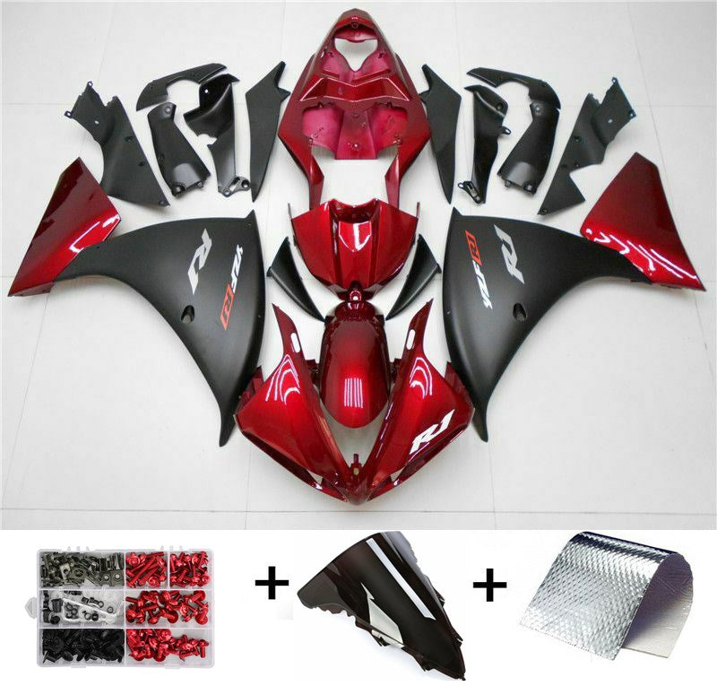 Injection Plastic ABS Fairing Fit for Yamaha YZF R1 2009-2011 Red Black