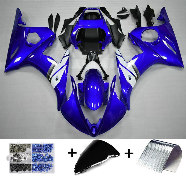 Fairing Injection Plastic Kit Fit For YAMAHA 2003 2004 YZF R6 Blue White