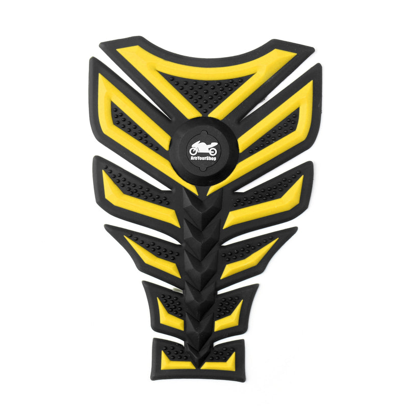 Tank Pad Protector Sticker For Yamaha Honda Kawasaki Fish Bone Gas Decal Yellow