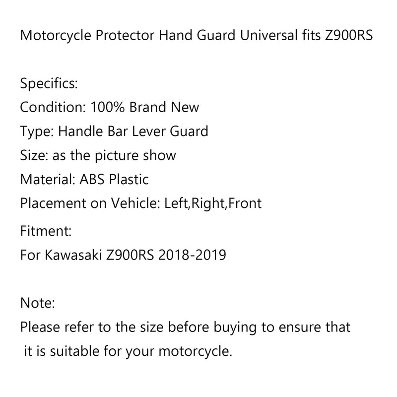 ABS Motorcykel Handguard Shells Protector Kit för Kawasaki Z900RS 2018-2019 Generic