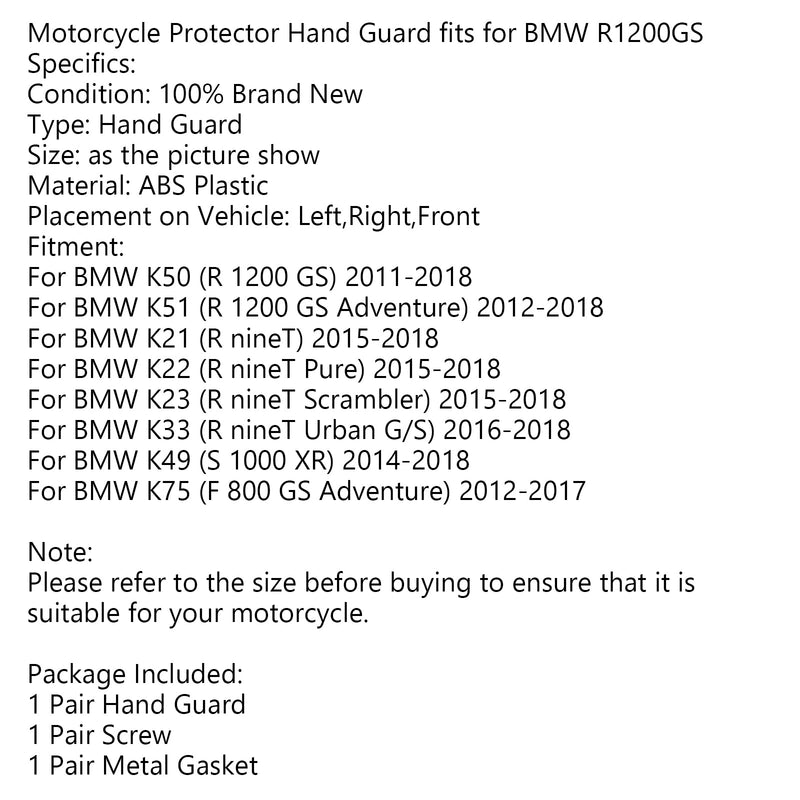 Handskydd Handskyddsskydd för BMW R1200GS F800GS S1000XR ADV 2013-2018