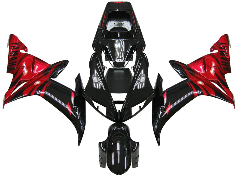 Carenados 2002-2003 Yamaha YZF-R1 Negro Rojo Tribal R1 Racing Generic