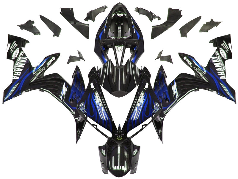 Fairings 2004-2006 Yamaha YZF-R1 Black & Blue Flame R1 Racing Generic