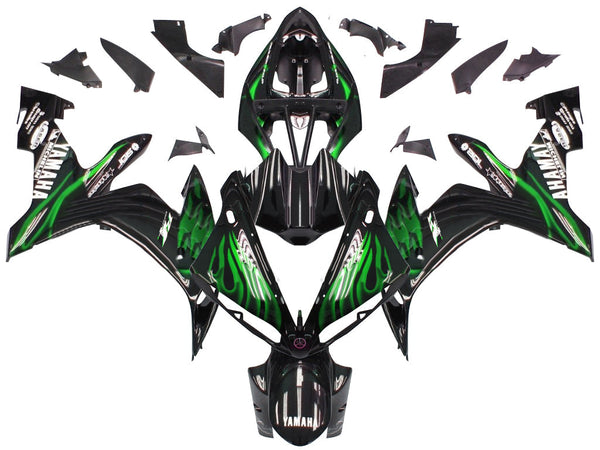 Verkleidungen 2004-2006 Yamaha YZF-R1 Black &amp; Green Flame R1 Generic