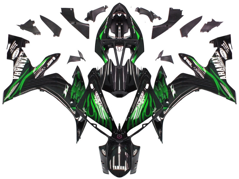 Verkleidungen 2004-2006 Yamaha YZF-R1 Black &amp; Green Flame R1 Generic