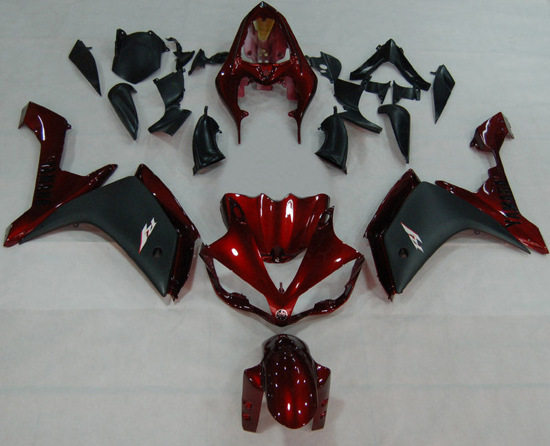 Carenados 2007-2008 Yamaha YZF-R1 Rojo Cereza Negro R1 Genérico