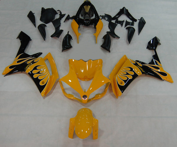 Fairings 2007-2008 Yamaha YZF-R1 Yellow & Black Flame R1 Racing Generic