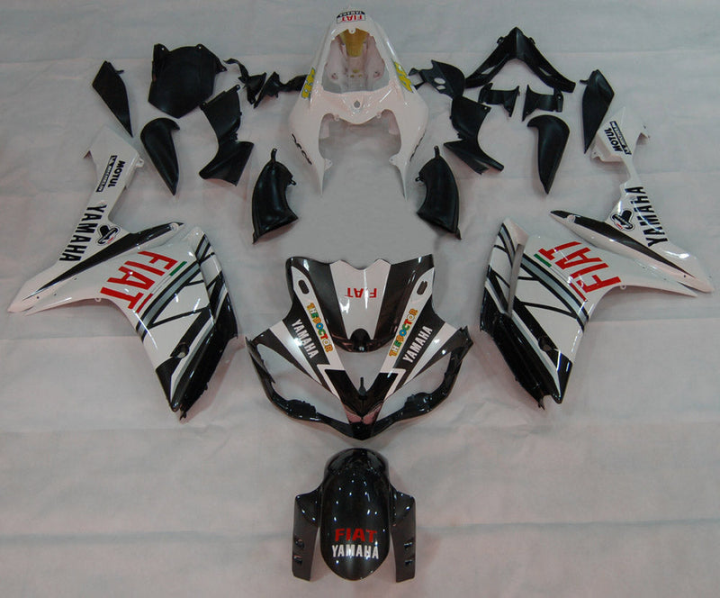 Fairings 2007-2008 Yamaha YZF-R1 Svart Vit FIAT R1 Generic