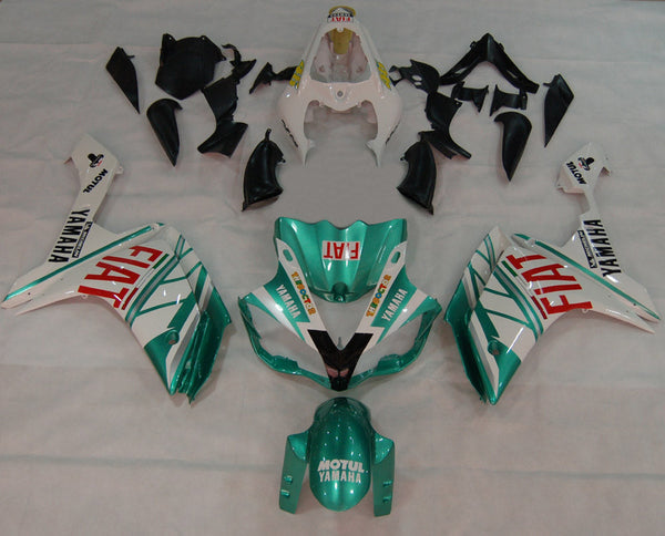 Carenagens 2007-2008 Yamaha YZF-R1 Verde Esmeralda Branco FIAT Genérico