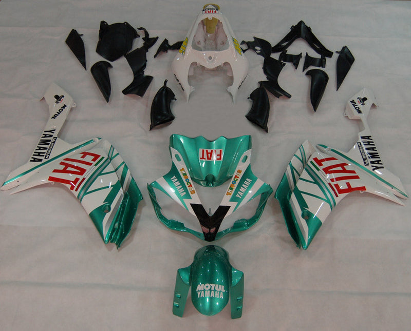 Carenados 2007-2008 Yamaha YZF-R1 Verde Esmeralda Blanco FIAT Genérico