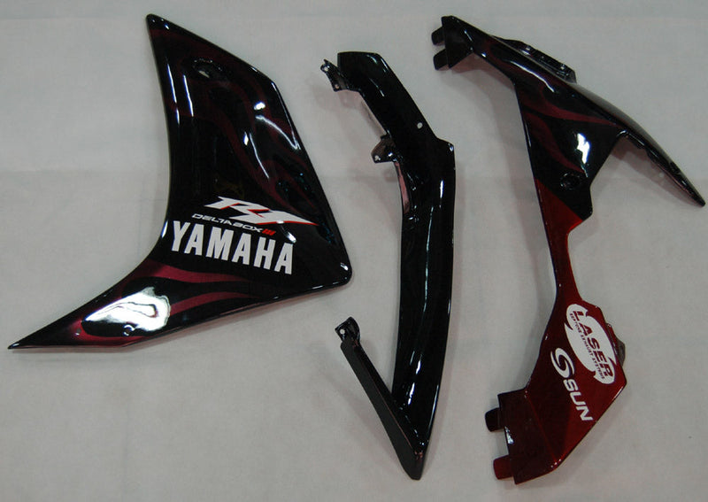 Carenados 2007-2008 Yamaha YZF-R1 Negro y Rojo Flame R1 Genérico