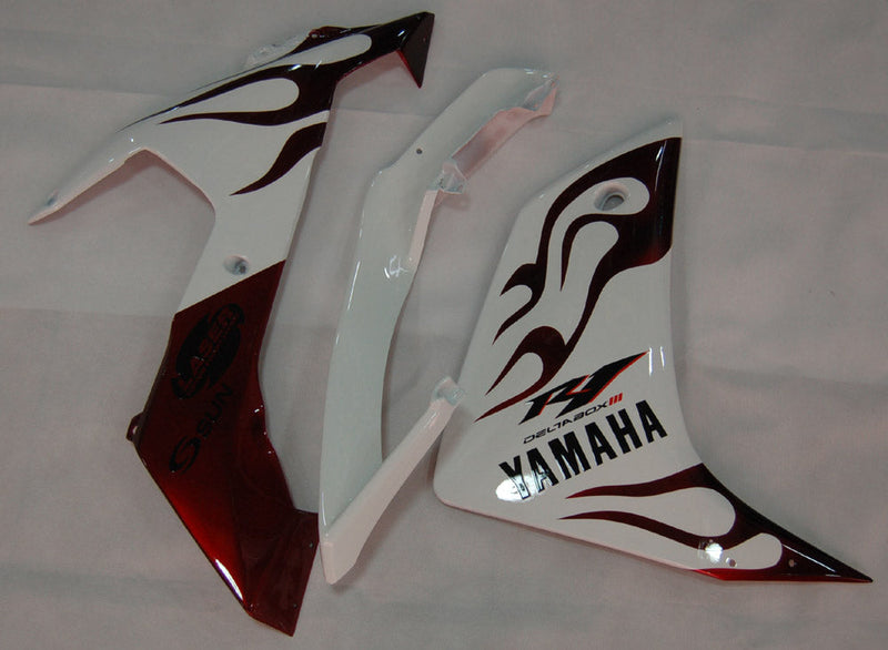 Verkleidungen 2007-2008 Yamaha YZF-R1 White &amp; Dark Red Flame R1 Generic