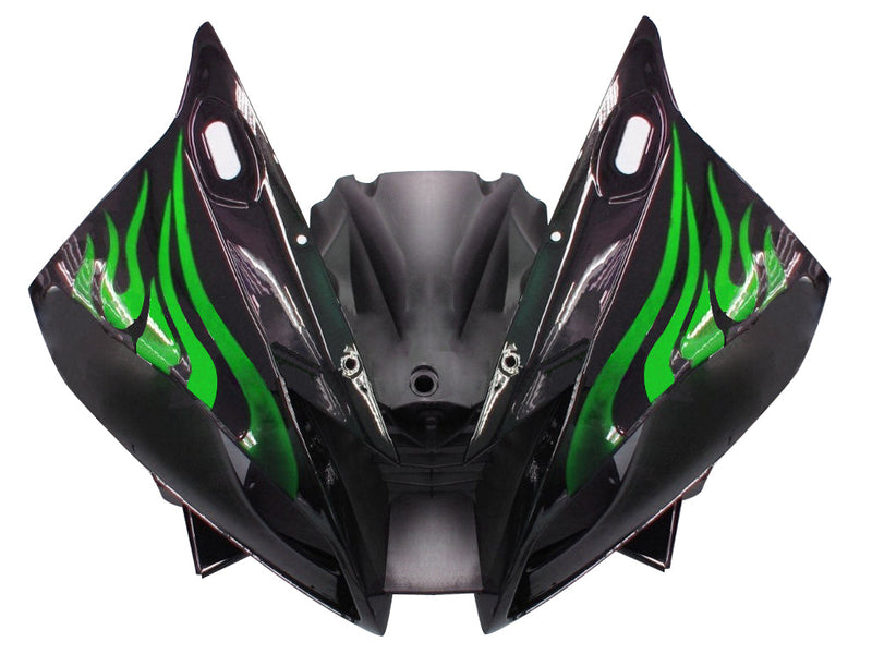 Carenados 2006-2007 Yamaha YZF-R6 Negro y Verde Flame R6 Racing Generic