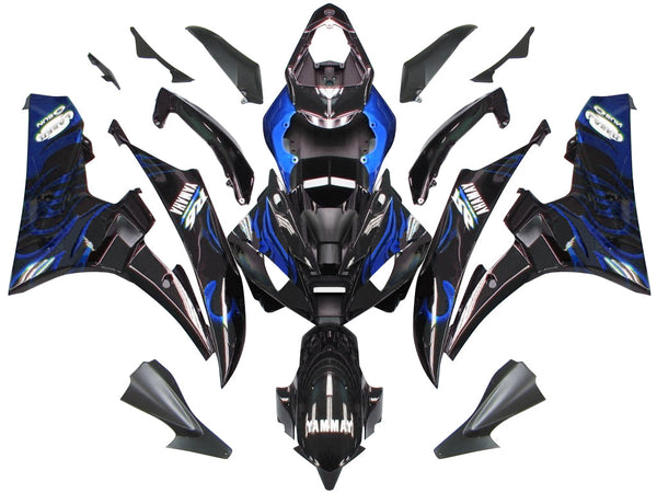 Fairings 2006-2007 Yamaha YZF-R6 Black & Blue Flame R6 Racing Generic