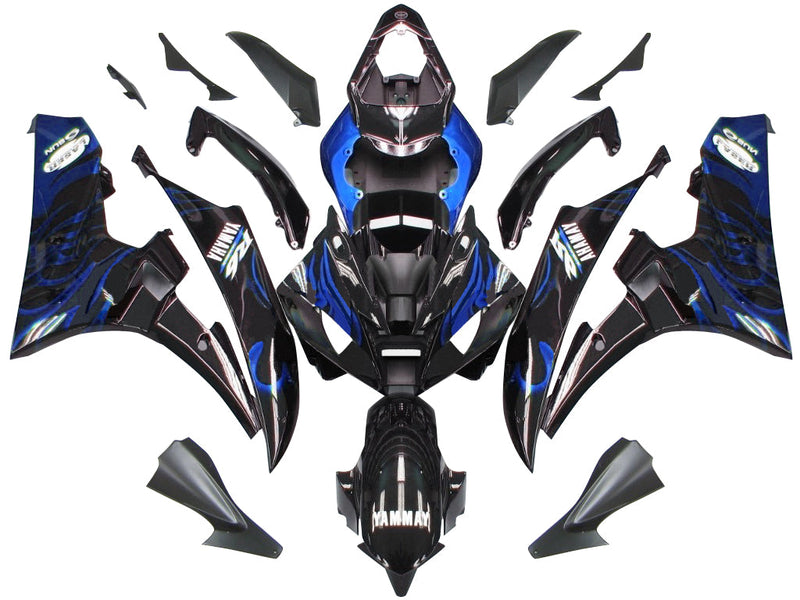 Fairings 2006-2007 Yamaha YZF-R6 Black & Blue Flame R6 Racing Generic