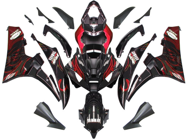 Fairings 2006-2007 Yamaha YZF-R6 Black & Red Flame R6 Generic