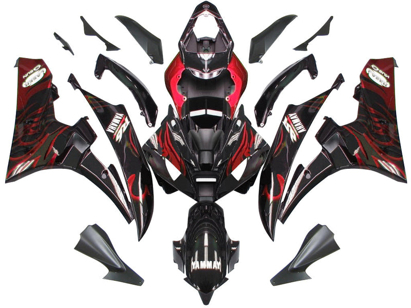 Fairings 2006-2007 Yamaha YZF-R6 Black & Red Flame R6 Generic