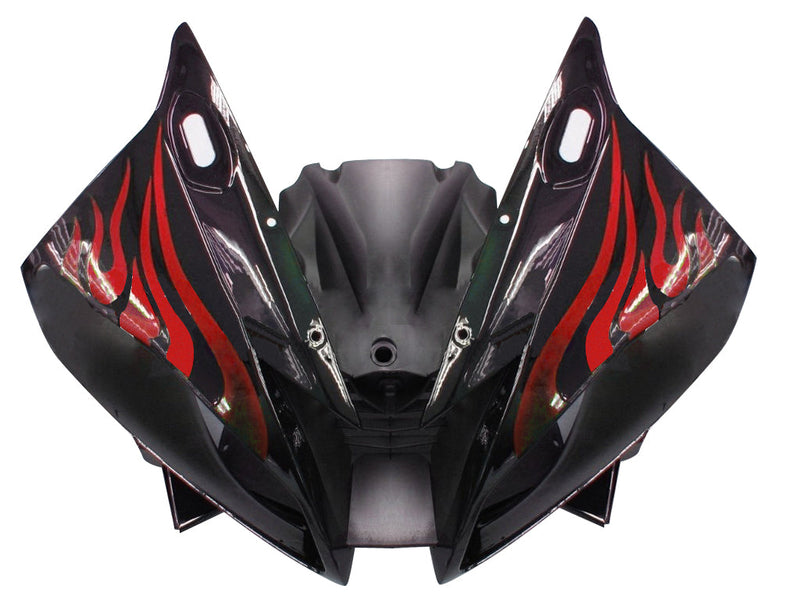 Carenados 2006-2007 Yamaha YZF-R6 Negro y Rojo Flame R6 Genérico