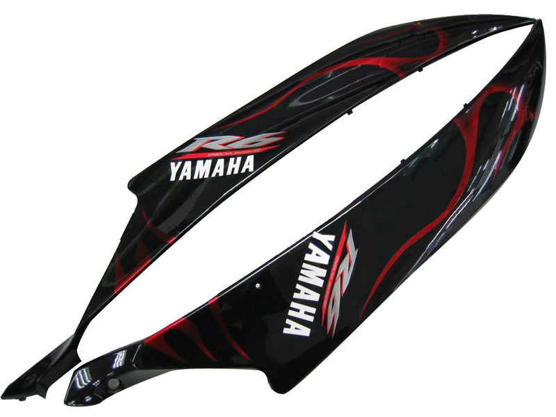 Carenados 2006-2007 Yamaha YZF-R6 Negro y Rojo Flame R6 Genérico