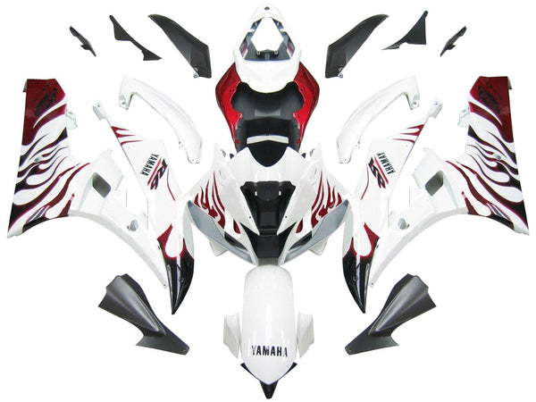 Carenados 2006-2007 Yamaha YZF-R6 Blanco y Rojo Flame R6 Racing Generic