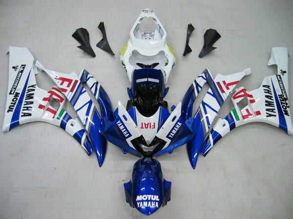 Owiewki 2006-2007 Yamaha YZF-R6 Biały Niebieski Nr 46 FIAT R6 Racing Generic