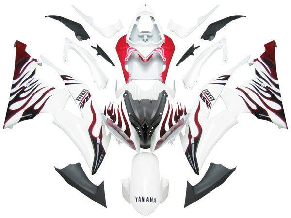 Carenados 2008-2016 Yamaha YZF-R6 Blanco y Rojo Flame R6 Racing Generic