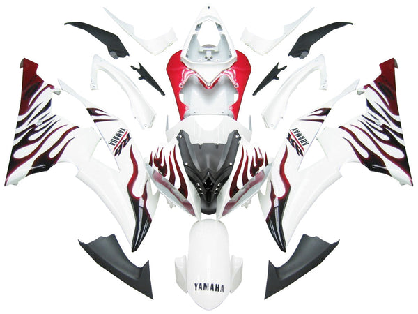 Verkleidungen 2008-2016 Yamaha YZF-R6 White &amp; Red Flame R6 Generic