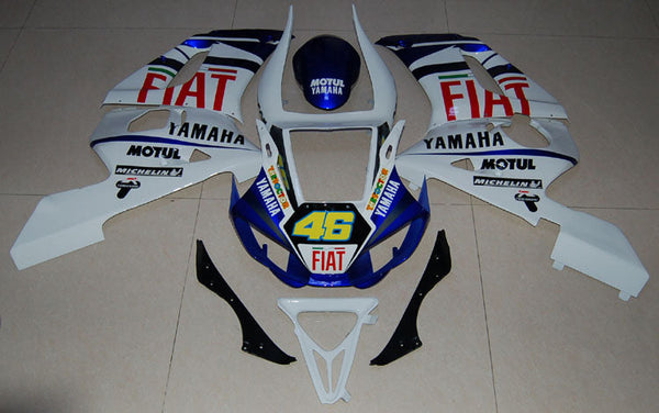 Fairings 1998-2002 Yamaha YZF-R6 Vit & Blå Nr 46 FIAT R6 Generic