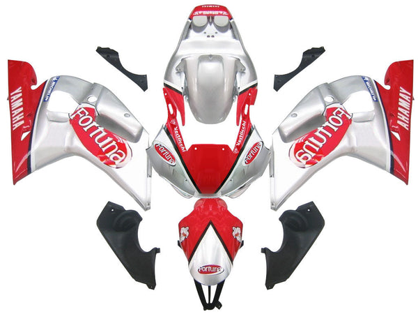 Carenados 1998-2002 Yamaha YZF-R6 Plata Rojo Fortuna R6 Genérico