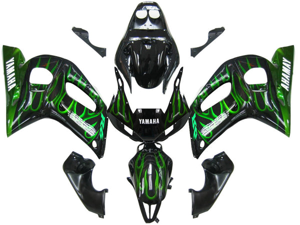 Vaipat 1998-2002 Yamaha YZF-R6 Black & Green Flame R6 Generic