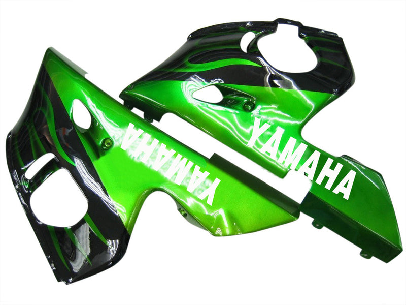 Owiewki 1998-2002 Yamaha YZF-R6 Czarno-zielony płomień R6 Generic