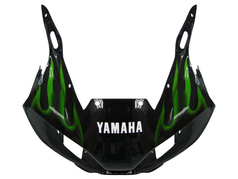 Owiewki 1998-2002 Yamaha YZF-R6 Black & Green Flame R6 Racing Generic