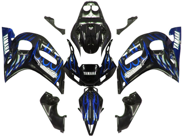 Carenagens 1998-2002 Yamaha YZF-R6 Black &amp; Blue Flame R6 Generic