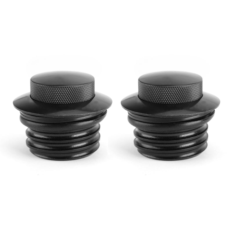 2x tapa de depósito emergente empotrada negra adecuada para Sportster Softail Dyna 82-10 Generic