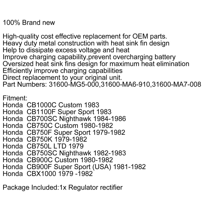 Regulador retificador adequado para Honda TRX450FE TRX450FM Foreman Es 2002-2004 Genérico