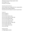 Prostownik regulatora napięcia dla Arctic Cat Firecat 700 2004-2006 Cat M7 2006 Generic