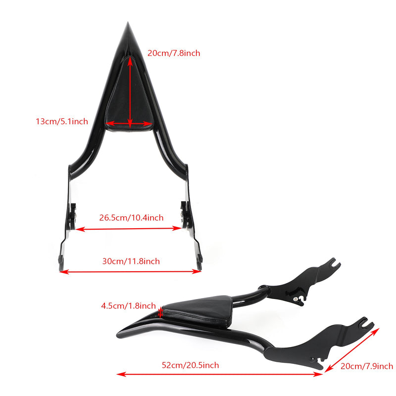 2009-2023 CVO Road Glide Street Road King 18 Zoll Rückenlehne Sissy Bar