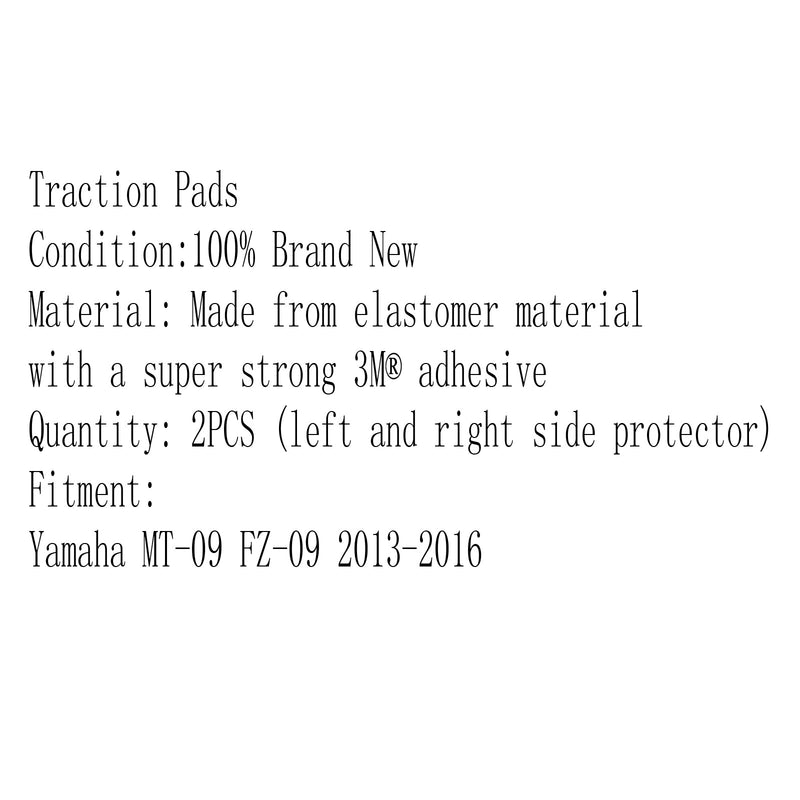 Zbiornik podkładka trakcyjna boczne nakolanniki gazowe 3M dla Yamaha MT-09 FZ-09 2013-2016