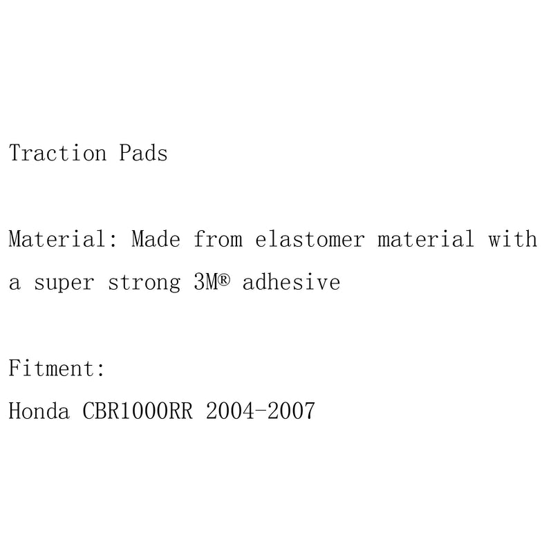 Tank Traktionskissen Seitengaskniegriffe Protektor 3M für Honda CBR1000RR 04-2007 BK