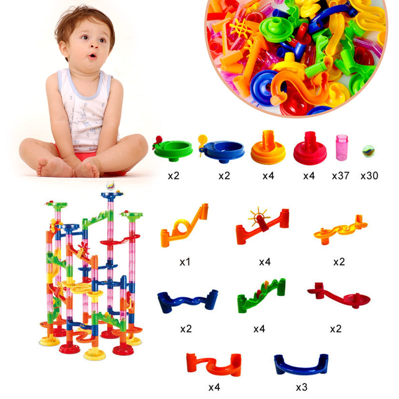 105pcs Kids Marble Run Race Set Railway Building Blocks Construction Track Toy