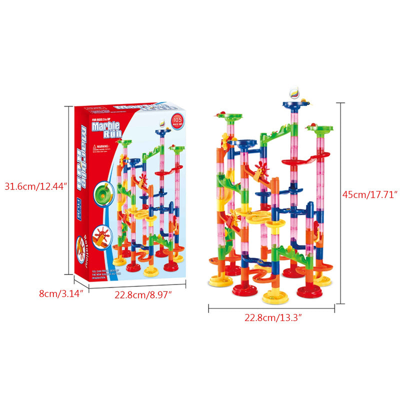 105 sztuk zestaw wyścigowy dla dzieci Marble Run klocki kolejowe budowa toru zabawka Generic