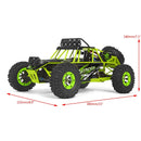 RC auto elektrický kartáčovaný pásový vůz RTR dárek do auta Wltoys 12427 1/12 Měřítko 2,4G 4WD Zelená